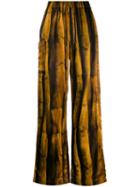 Mm6 Maison Margiela Fur-print Flared Trousers - Brown