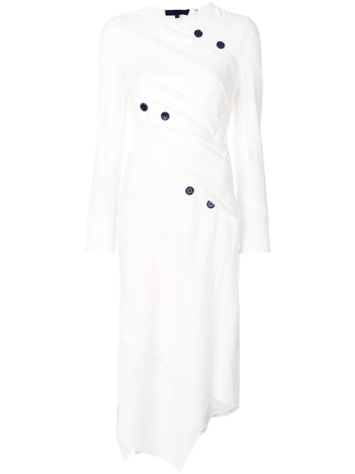 Proenza Schouler Spiral Asymmetric Midi Dress - White