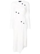 Proenza Schouler Spiral Asymmetric Midi Dress - White