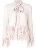 See By Chloé Ruffled Pussy Bow Blouse - Nude & Neutrals