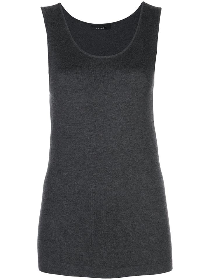 Natori Cashmere Blend Tank Top - Grey