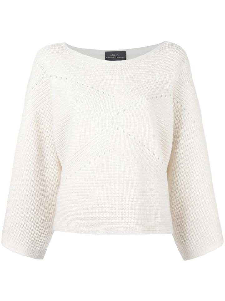Loma 'christy' Bell Sleeve Jumper, Women's, White, Cashmere/wool