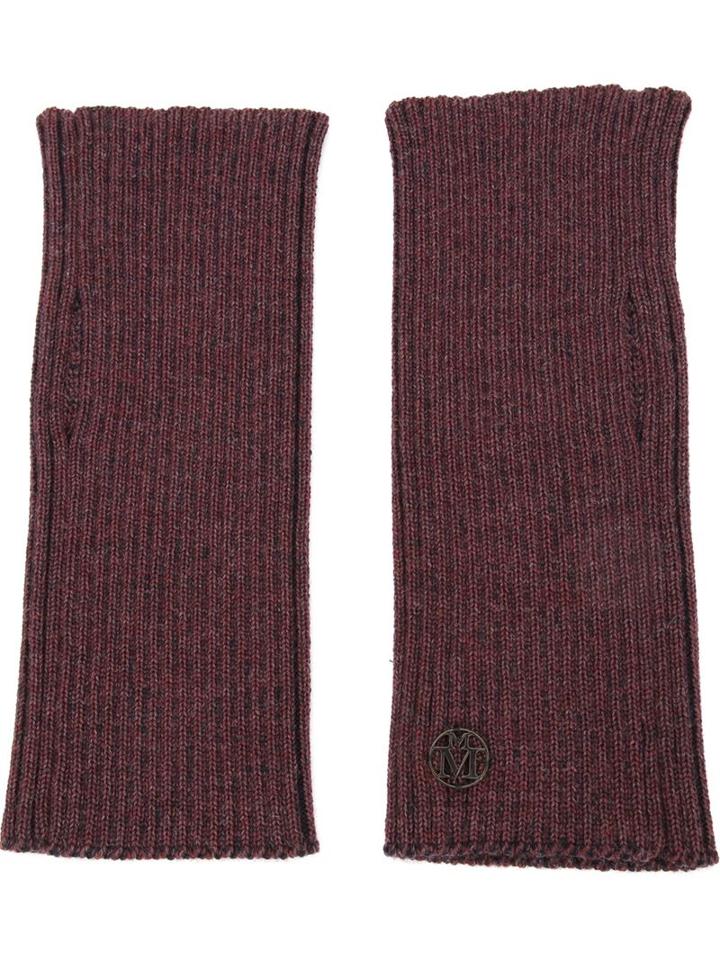 Maison Michel Ribbed Fingerless Gloves