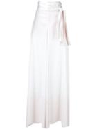 Baja East Tie Belt Billow Trousers - White