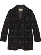 Gucci Gucci Stripe Fil Coupé Wool Jacket - Black