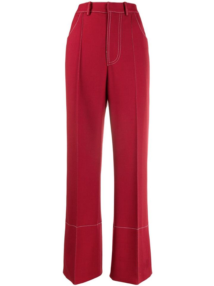 Marni High-waist Wide-leg Trousers - Red
