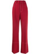 Marni High-waist Wide-leg Trousers - Red