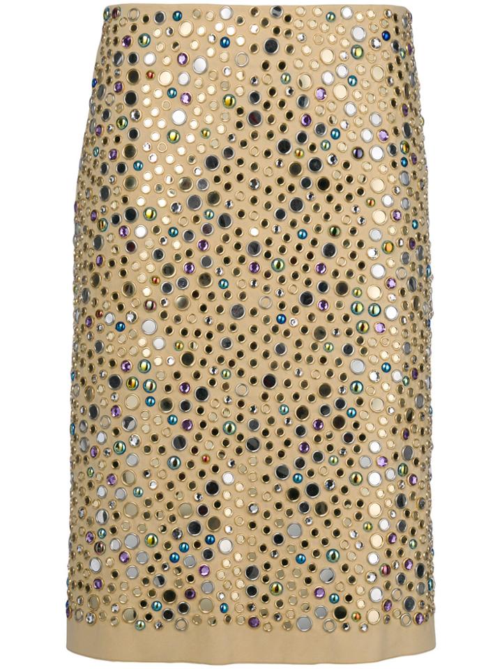 Bottega Veneta Gemstone Studded Skirt - Yellow & Orange