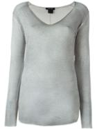 Avant Toi V-neck Relaxed Fit Jumper, Women's, Size: Medium, Green, Cotton/polyamide/viscose