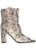 The Seller Snake Print Boots - Brown