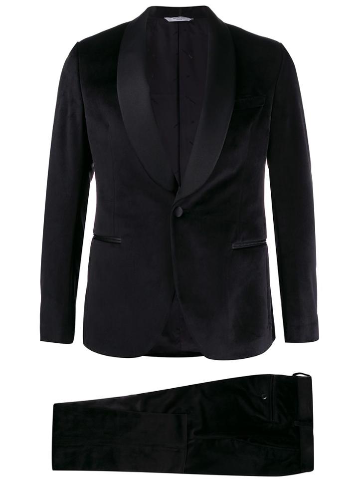 Manuel Ritz Satin Tuxedo Blazer - Black