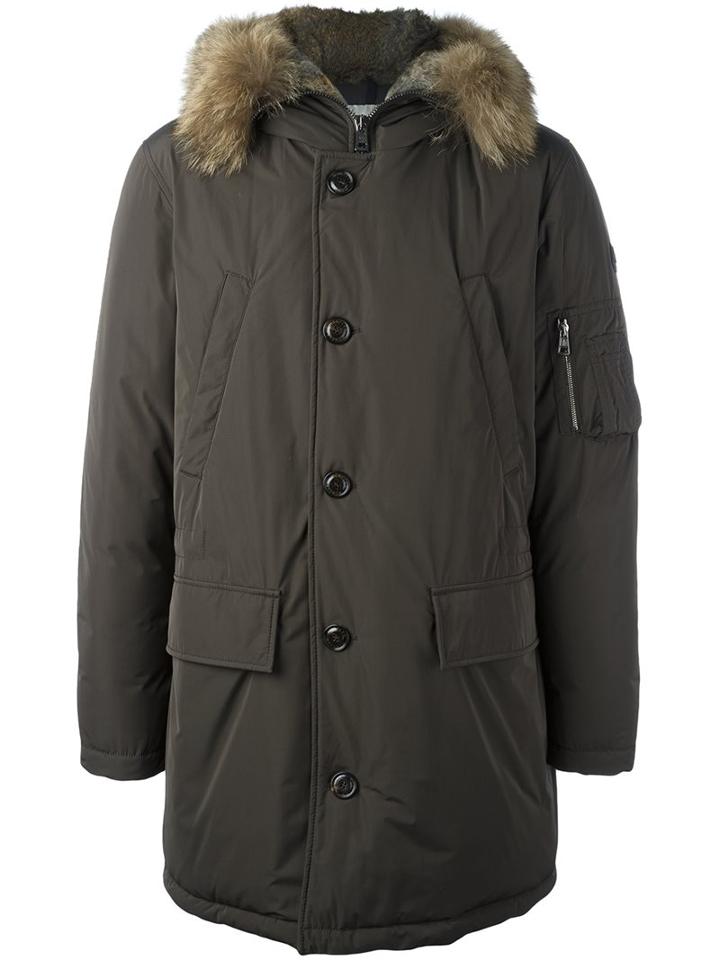 Moncler Rabbit Fur Trim Padded Parka