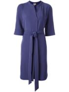 Armani Collezioni Wrap Dress, Women's, Size: 48, Blue, Polyester