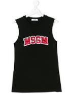 Msgm Kids Sequinned Logo Tank Top - Black