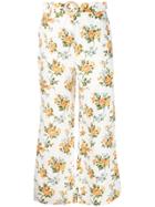 Zimmermann Tangerine Vine Floral Trousers - White