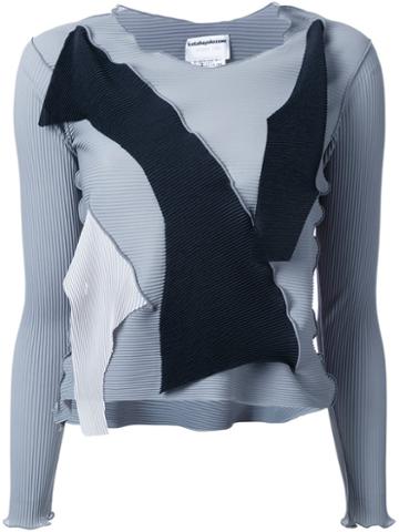 Kotohayokozawa Contrast Panel Pleated Top