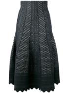 Alexander Mcqueen Scallop Edge Lace Skirt, Women's, Size: Xs, Black, Silk/polyester/viscose