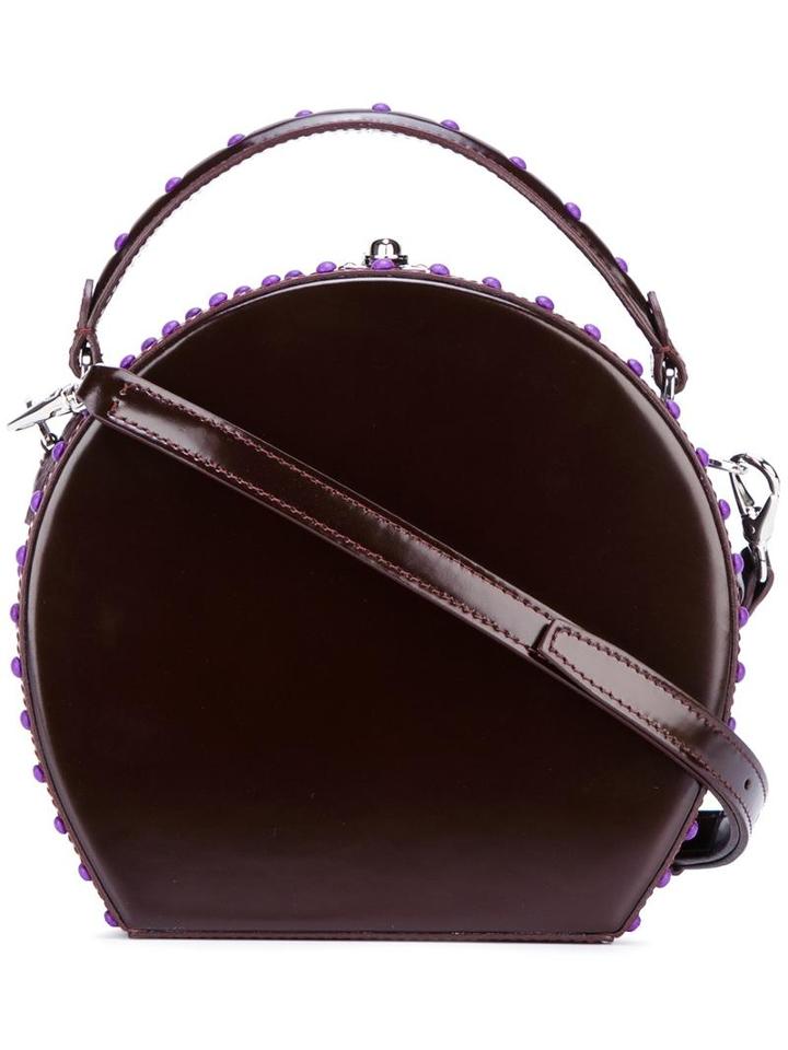 Bertoni 1949 Round Crossbody Bag, Women's, Brown, Calf Leather