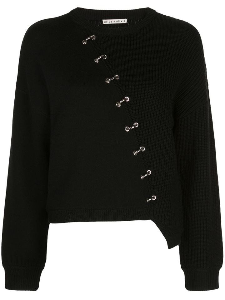 Alice+olivia Elyse Panelled Knit Jumper - Black