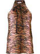 A.l.c. Tiger Print Sleeveless Blouse, Women's, Size: 4, Pink/purple, Silk