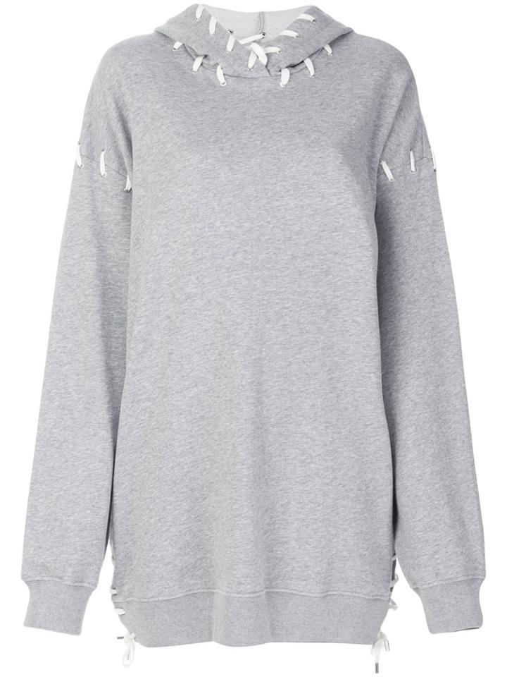 Jonathan Simkhai Oversized Whipstitch Hoodie - Grey