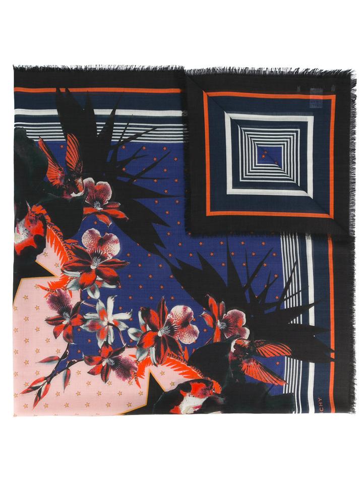 Givenchy Floral Star Print Scarf, Women's, Silk/cashmere/virgin Wool