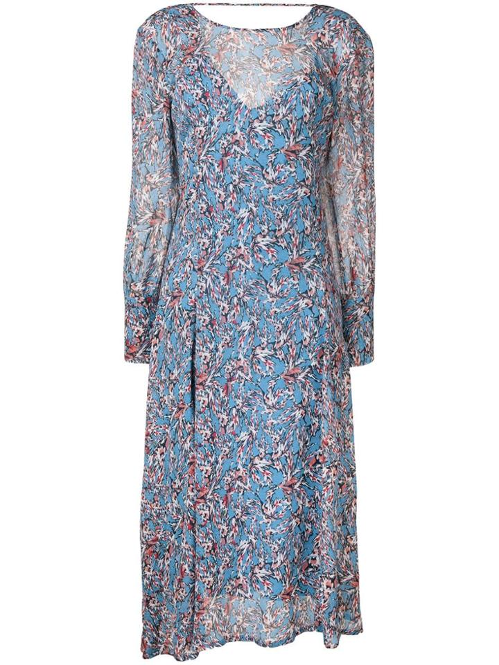 Iro Patterned Long-sleeved Dress - Blue
