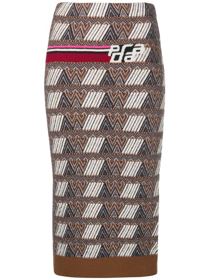 Prada Prada - Woman - Jacquard Logo Skirt - Brown