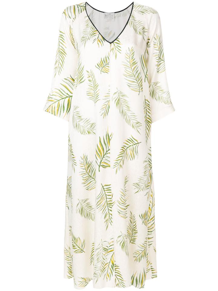 Forte Forte Long Feather Print Dress - White