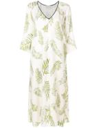 Forte Forte Long Feather Print Dress - White