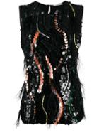Odeeh Sequin Embellished Top - Black