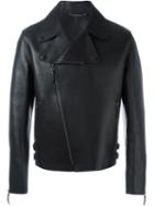 Versace Classic Biker Jacket, Men's, Size: 48, Black, Lamb Skin/cotton