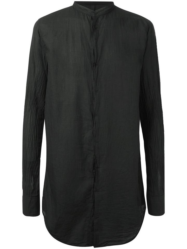 Poème Bohémien Mandarin Neck Shirt, Men's, Size: 46, Black, Cotton