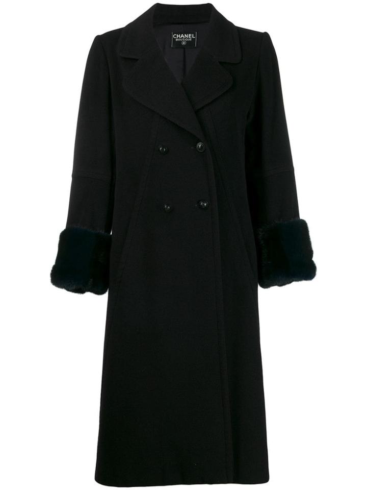 Chanel Pre-owned 1990's Cashmere Midi Coat - Blue