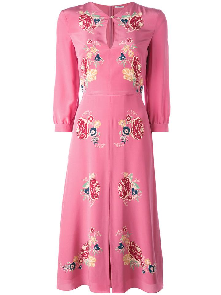 Vilshenko Holly Rose Dress, Women's, Size: 12, Pink/purple, Silk