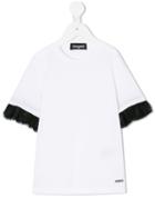 Dsquared2 Kids - Lace Trim T-shirt - Kids - Cotton - 8 Yrs, White