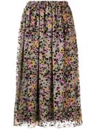See By Chloé Floral Devoré Midi Skirt - Black
