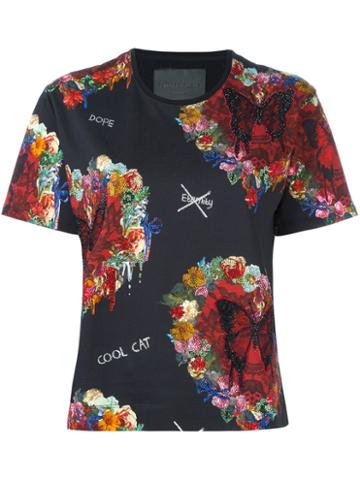 Philipp Plein 'attributes' T-shirt, Women's, Size: Large, Black, Cotton/polyester