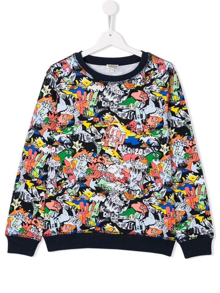 Kenzo Kids Dancing Cactus Sweatshirt, Boy's, Size: 16 Yrs, Blue