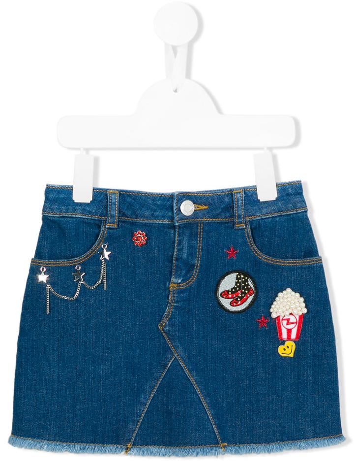 Little Marc Jacobs Patch Denim Skirt, Girl's, Size: 10 Yrs, Blue