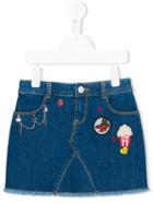 Little Marc Jacobs Patch Denim Skirt, Girl's, Size: 10 Yrs, Blue