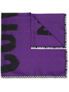 Colville Grid Print Scarf - Purple