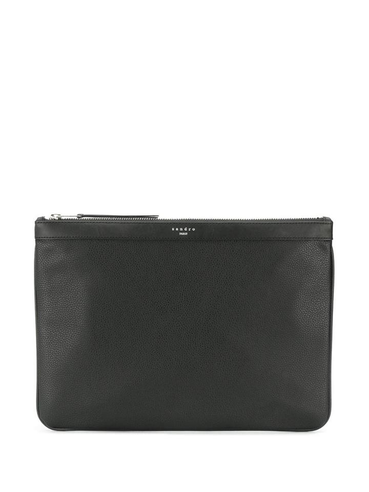Sandro Paris Grained Clutch. - Black