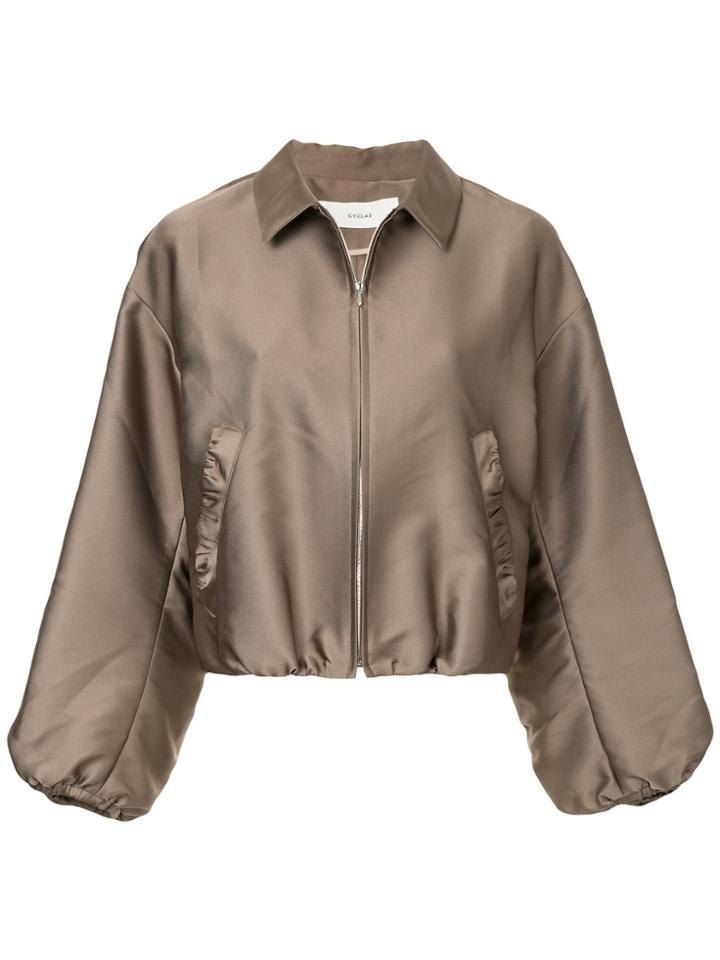 Cyclas Cropped Zip Jacket - Brown