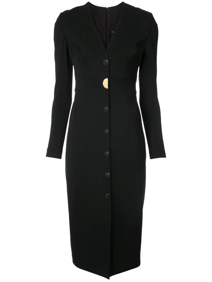 Cushnie Et Ochs V-neck Midi Dress - Black