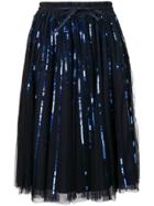 P.a.r.o.s.h. Sequin Embroidered Tulle Skirt - Blue