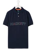 Hackett Kids Teen Multicoloured Logo Polo Shirt - Blue