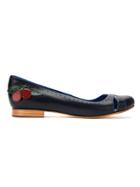 Sarah Chofakian Embroidered Leather Ballerinas - Blue