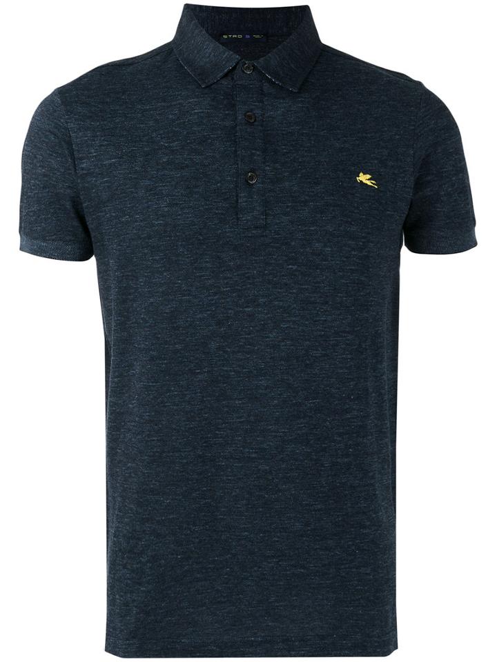 Etro Classic Polo Top, Men's, Size: Medium, Blue, Cotton