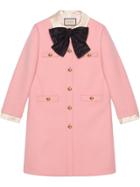 Gucci Wool Coat With Bow - Pink
